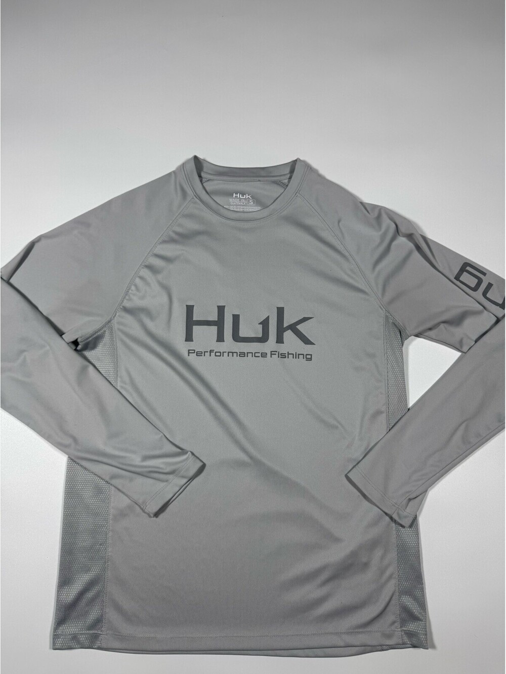 Huk Performance Fishing Long Sleeve Gray UPF Sun Shirt Mens Small